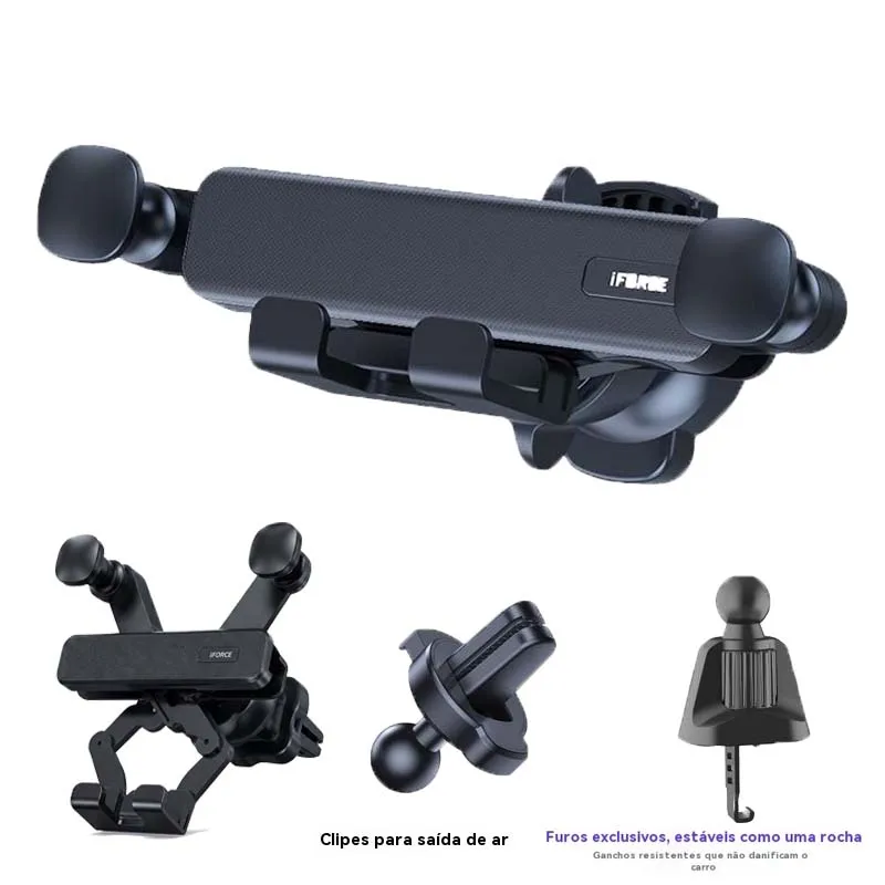 Suporte Celular Gps Carro Veicular - Trava Automática Ajustável Fácil de Instalar Rotação