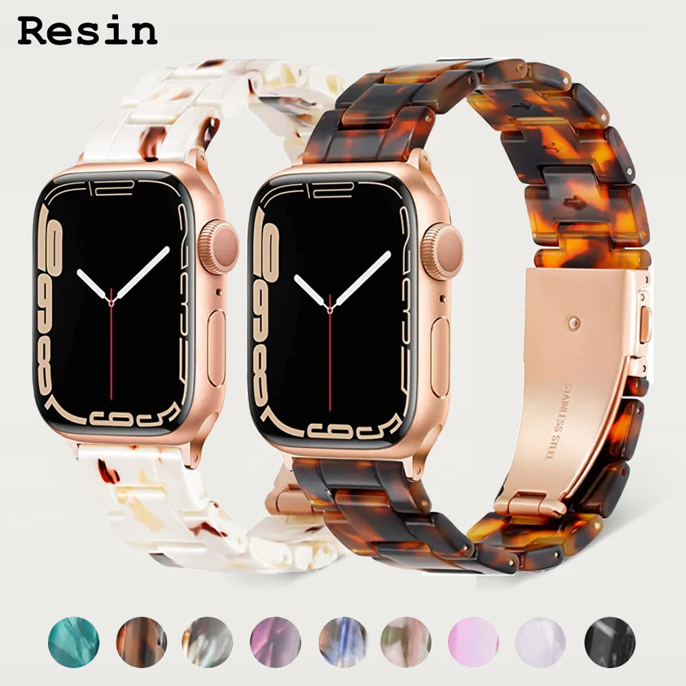 Resin Strap For Apple Watch Band Ultra 49mm 8 7 41 45 44mm 40mm
