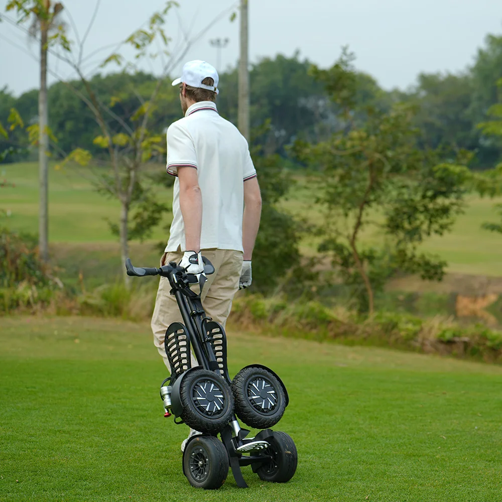 ESWING New 4 Wheel Electric Golf Trolley 1600W Foldable Push Golf Trolley Electric