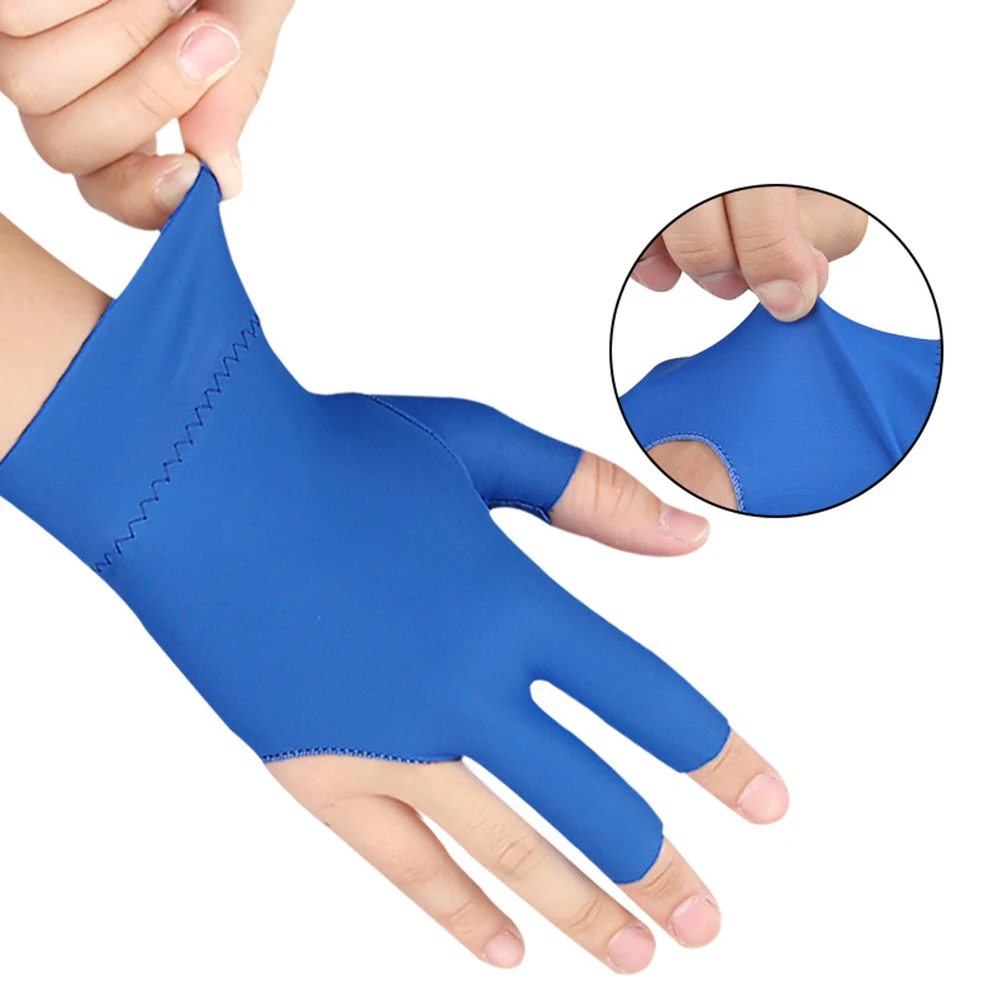 Billiards Glove Left Right Hand 3 Finger Snooker Billiard Gloves Non Slip Stickers Elastic Billiard Training Pool Gloves billiard gloves