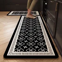 Tapis de sol de cuisine absorbant et antidérapant en boue de diatomée, séchage rapide, long tapis rayé noir et blanc, décoration intérieure, Alfombra 1