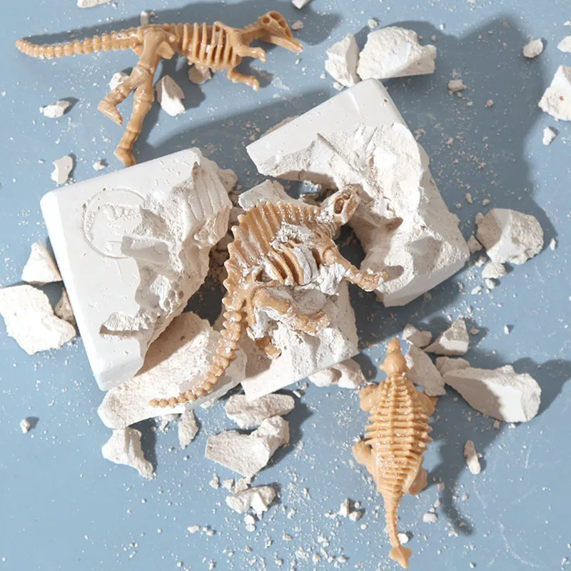 Dinosaur Fossil Archaeological Model Toys Kids Digging Ore Girls Seeking Gems Boys Knocking Smash Gypsum Treasure Surprise Box