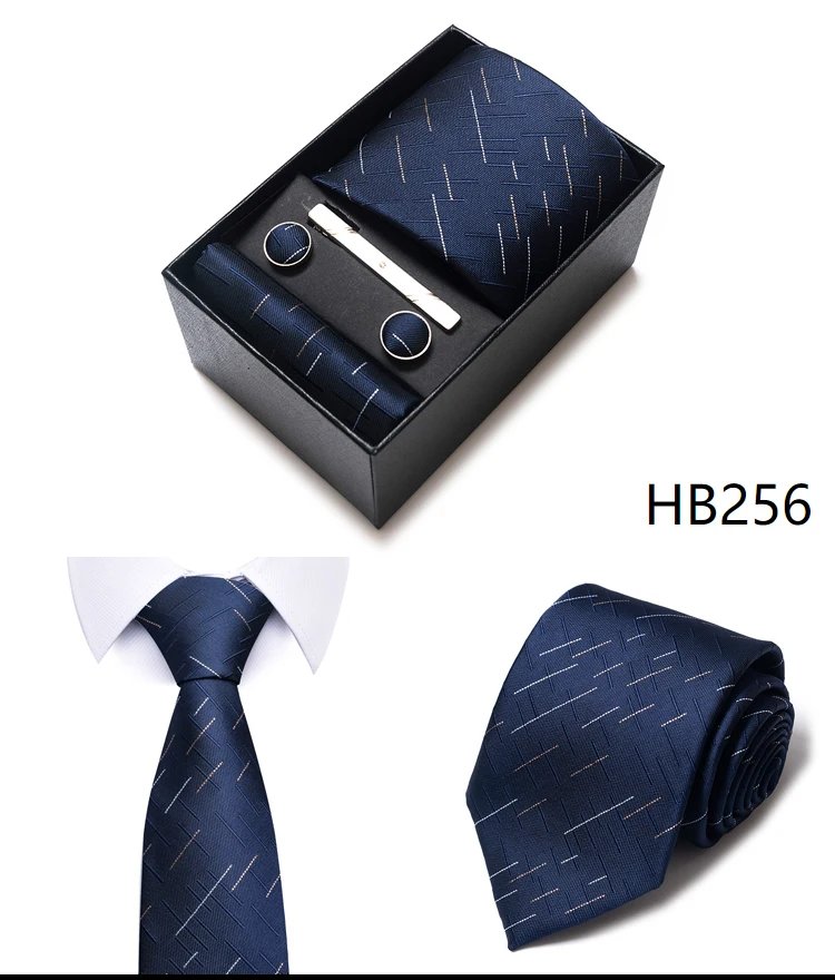 Mix Colors Wholesale 2022 New Style Silk Wedding Gift Tie Pocket Squares Set Necktie Box Men Fit Wedding Blue Paisley