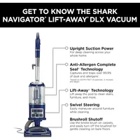 Shark NV360 Navigator Lift-Away Deluxe Upright Vacuum with Large Dust Cup Capacity,HEPA Filter,Swivel Steering,Crevice Tool,Blue 2