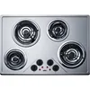 Summit 30" 4 Burner Electric Cooktop, 230 Volt Coil Electric Cooktop, ADA compliant, Stainless Steel- CR430SS 1