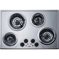 Summit 30" 4 Burner Electric Cooktop, 230 Volt Coil Electric Cooktop, ADA compliant, Stainless Steel- CR430SS 1