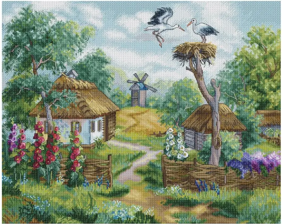 

Набор для вышивки крестиком Crane's home 55-46, 14 карат