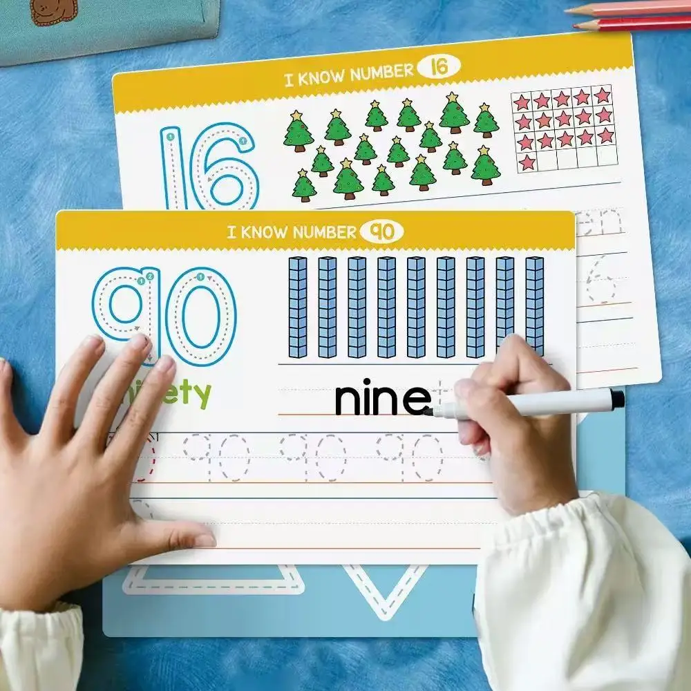 Montessori Tracing Practice Flash Cards for Preschoo Kindergarten Toddlers 3-6 Handwriting Chart Magic Practice Copybook 2