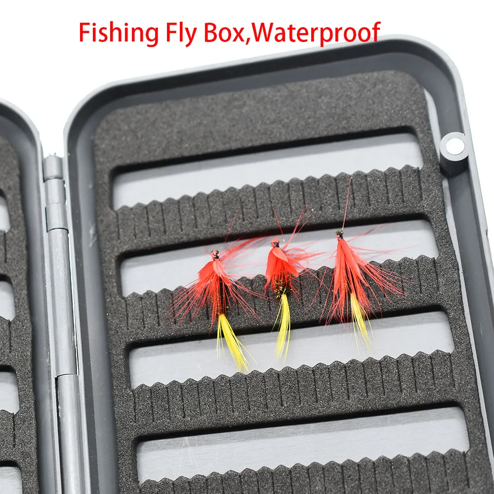 MNFT Fly Fishing Case Waterproof Lightweight Fishing Tackle Hooks Box  Fishing Tackle Boxes L&S Size