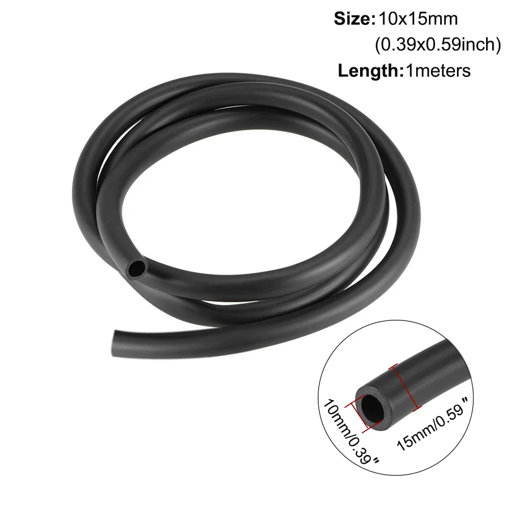 Multi-Size Black Smooth Nitrile Rubber Hose – 1m/3m Lengths, 3mm-19mm Diameter