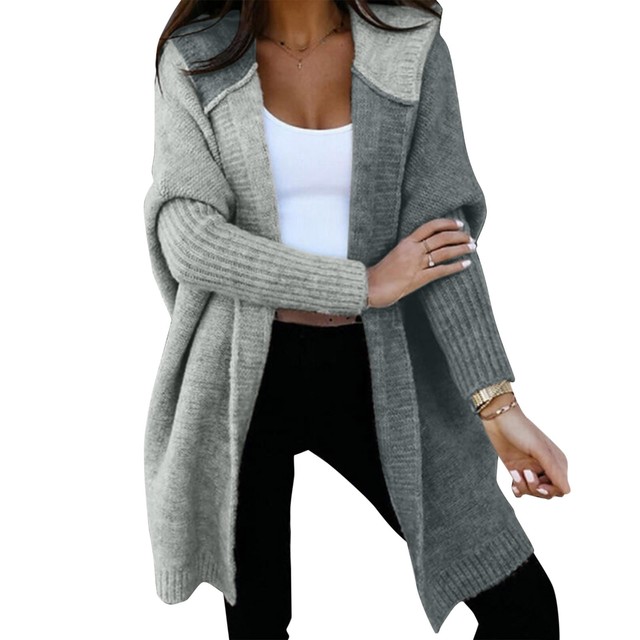 Fashion Patchwork Sweater Coat Korean Casual Mid Length Color Blocking Loose Knit Long Sleeve Cardigan Sweater Jacket Coat