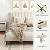 Size Platform Bed Frame with Velvet Upholstered Headboard, Strong Wood Slats, Box Spring Optional, Mattress Foundation 5