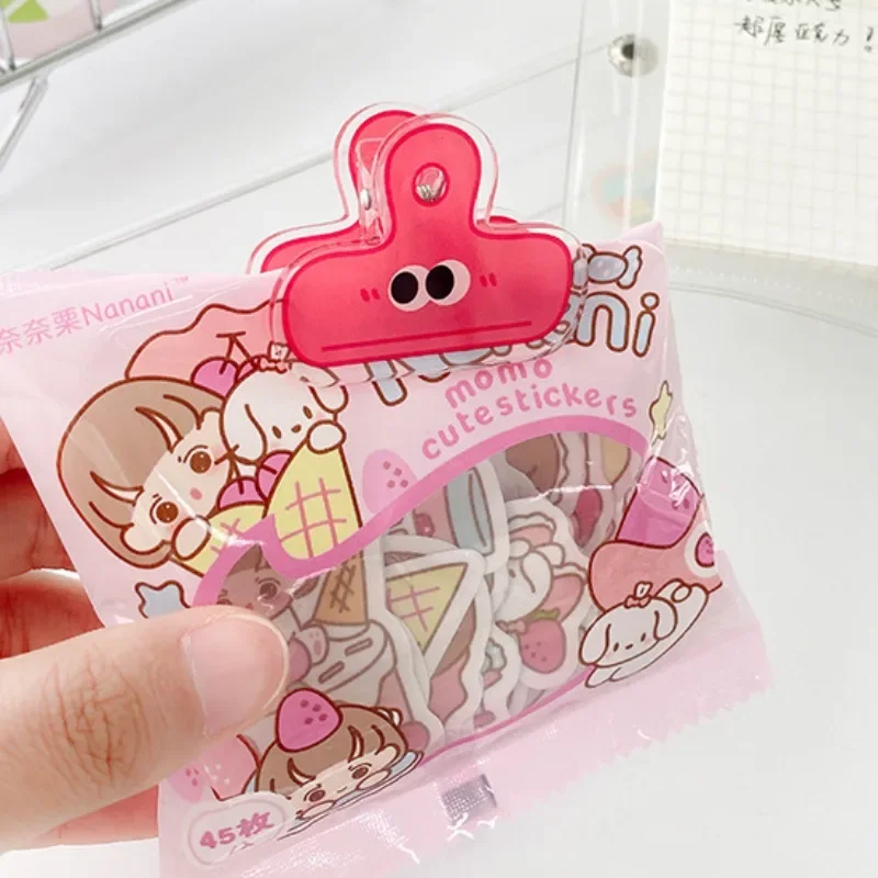 Cute Funny Cartoon Expression Eyes Color Acrylic Clip Kawaii Students Study Materials Sort Binder Clip Office Accessories 1PC