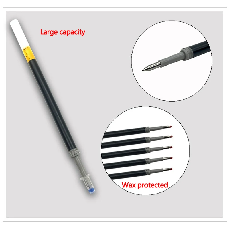 Retractable Ballpoint Pen Large Capacity 0.5mm Gel Pens Black/Red/Blue Replaceable Refill 25pcs/Set School Stationery Supplies ballpoint pen