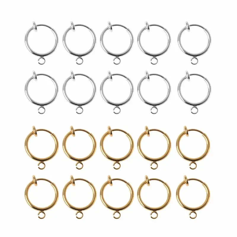 

10xClip on Earring Converter Non Pierced Ear Post Open Loop for DIY Jewelry