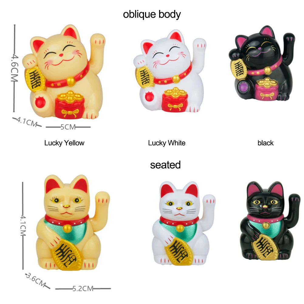 Mini Solar Automatic Waving Lucky Cat Maneki Neko Car Decoration Festival Regalo Di Compleanno Accessori Per Auto Da Ufficio A Casa