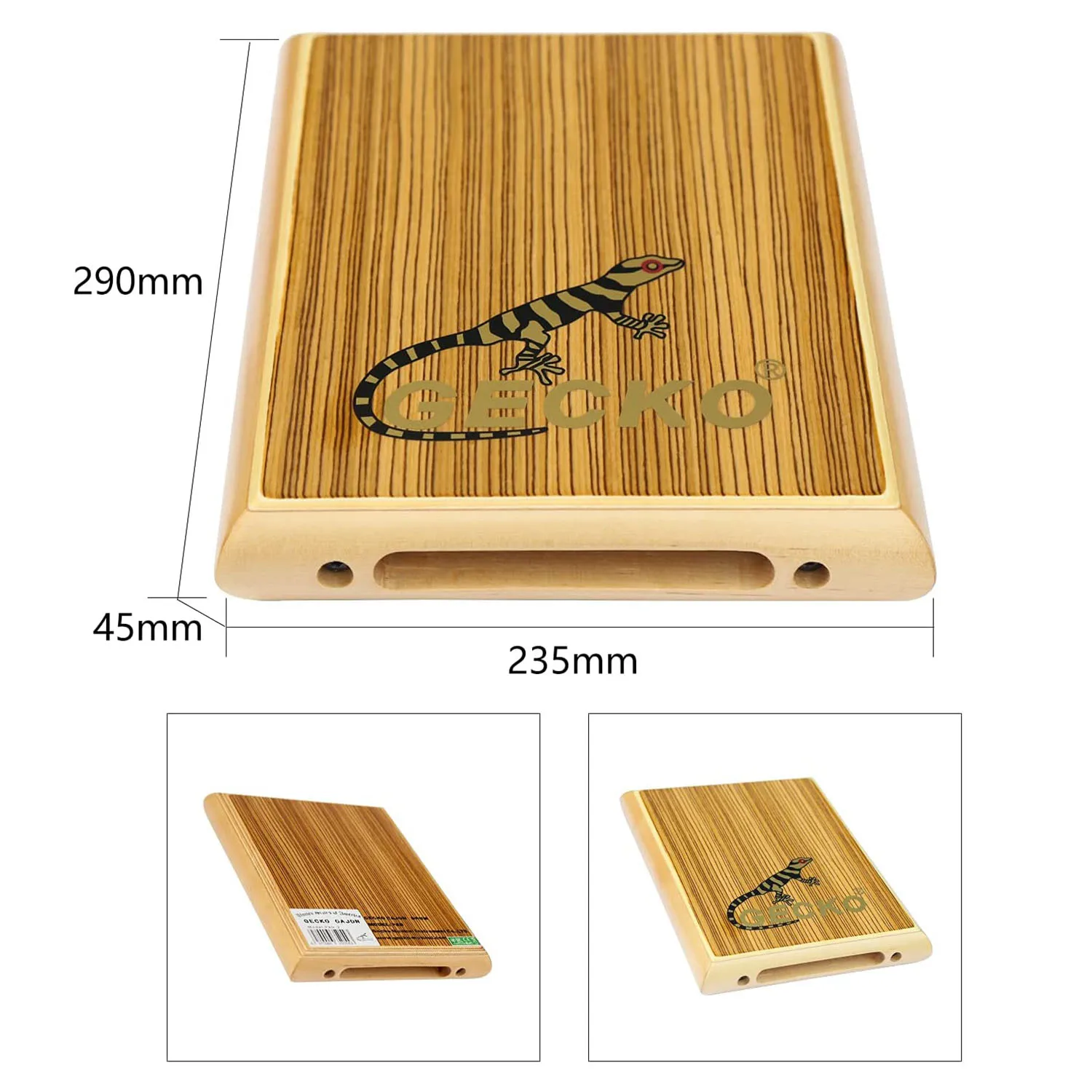 Wooden Flat Hand Drum Box Drum Cajon Travel Compact Percussion Instrument with Adjustable Wrench Carrying Bag