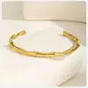 Prjewel Wear-resistant Stainless Steel Bracelet For Women Gold Color Waterproof Bamboo Knot Open Bracelet For Girls Party Gifts 6