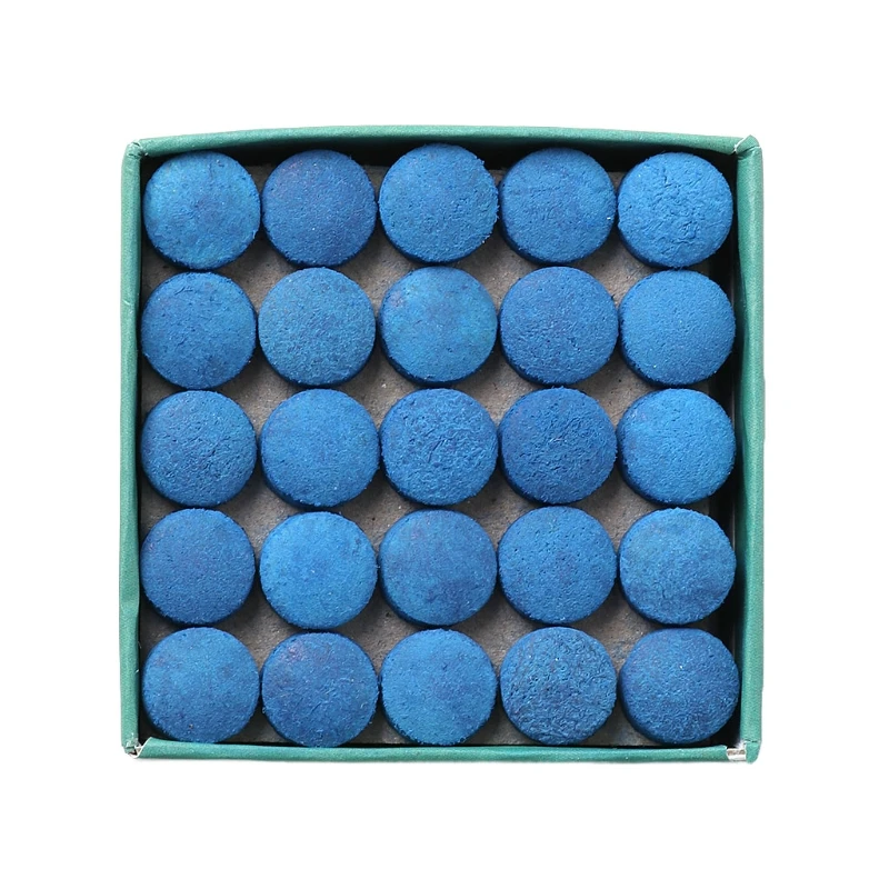 50Pcs Pool Cue Tips Billiard Cue Stick Replacement Tips with Storage Box Snooker Pool Cues Blue for Cues