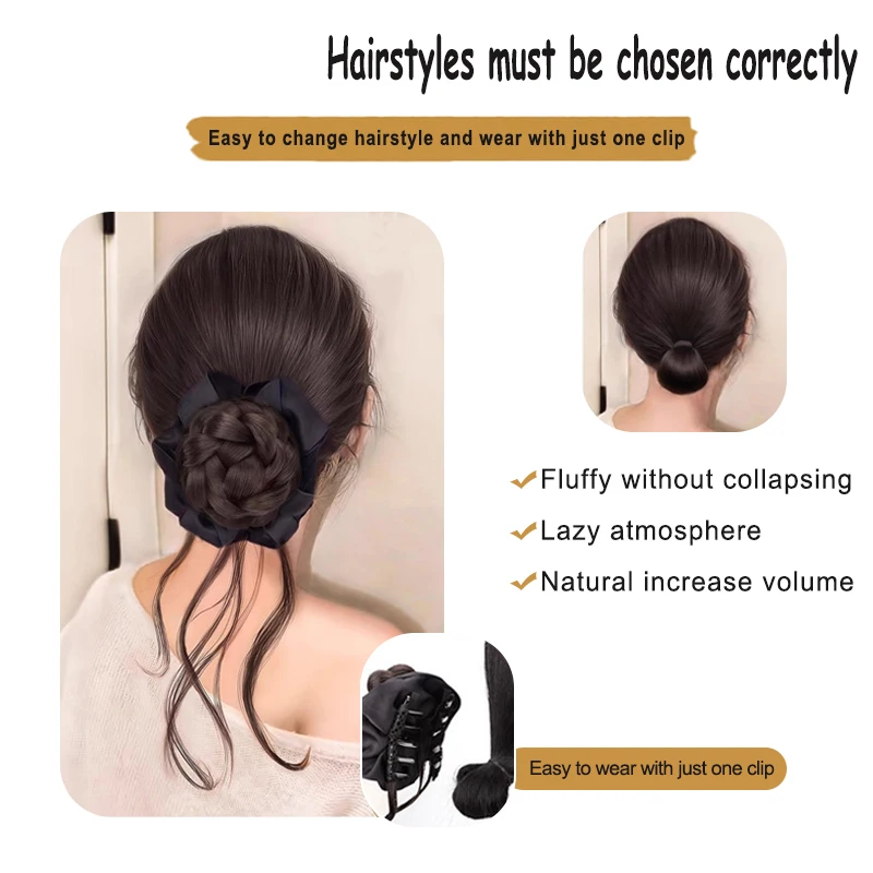 LUPU Dragon Beard Synthesis Messy Hair Bun Claws Clamped in Hair Pieces Fluffy Curly Ponytail Extended Hair Clip Hair Accessory