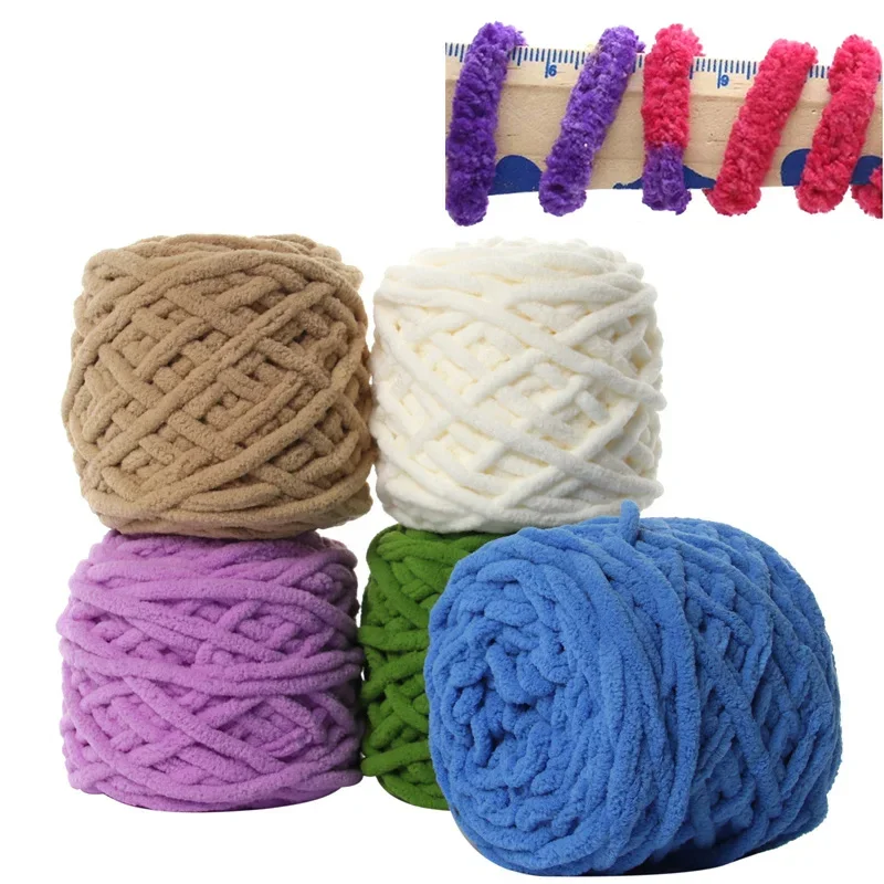 

1pc Thick Cotton Yarn Colorful Dye Scarf Hand-knitted Yarn For Hand knitting Shoes Scarf Soft 7mm Hot Sale