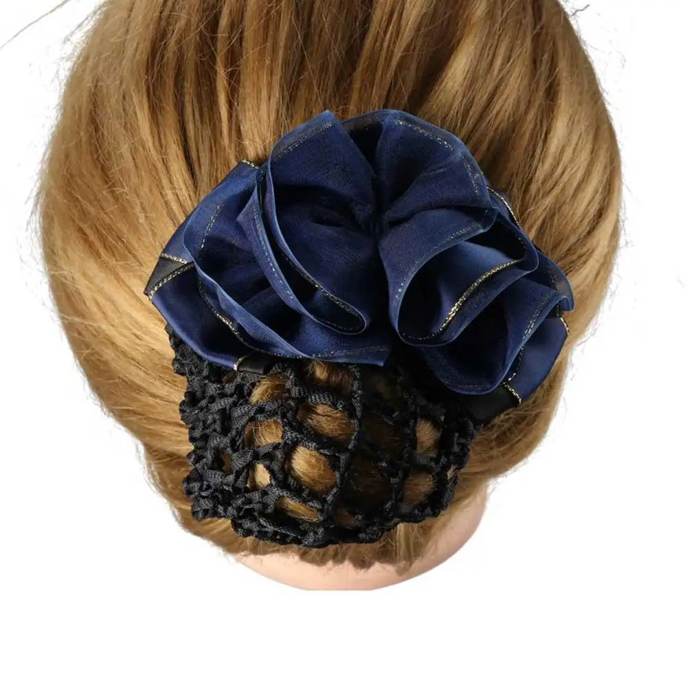 Hairpins Ponytail Clip Nurse Hair Clip Female Headwear Hairgrips Cover Net Floral Spring Clip Korean Bun Snood Ponytail Clip