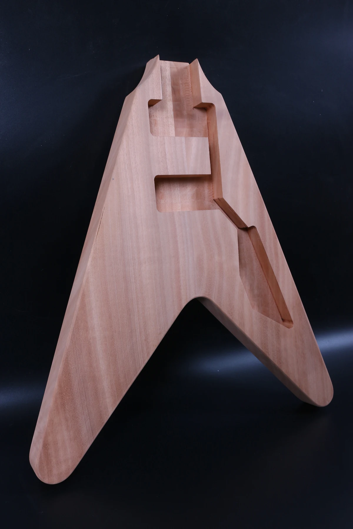 

Fit Diy fly V Style Electric Guitar Body Mahogany wood Hand-made Electric Guitar Project Unfinished