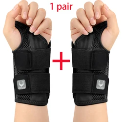 Finger Joint Pain Relief Wrist Guard with Adjustable Dual Strap and Thin Design - S/M (1 pair - black)