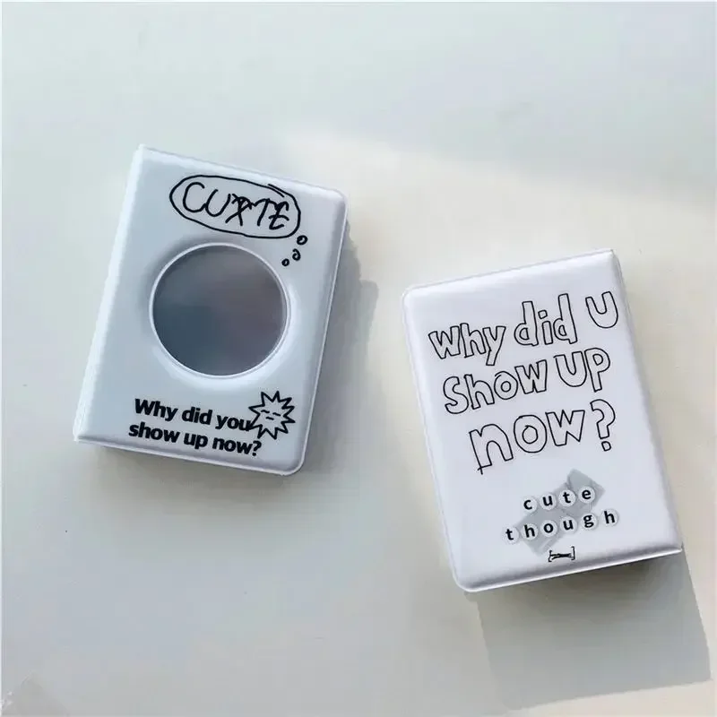 Letter Print 3 Inch Kpop Binder Round Hollow Photocard Holder Photo Album Idol Cards Collect Book 40 Pocket photo album photo card holder photocard protector photocard holder