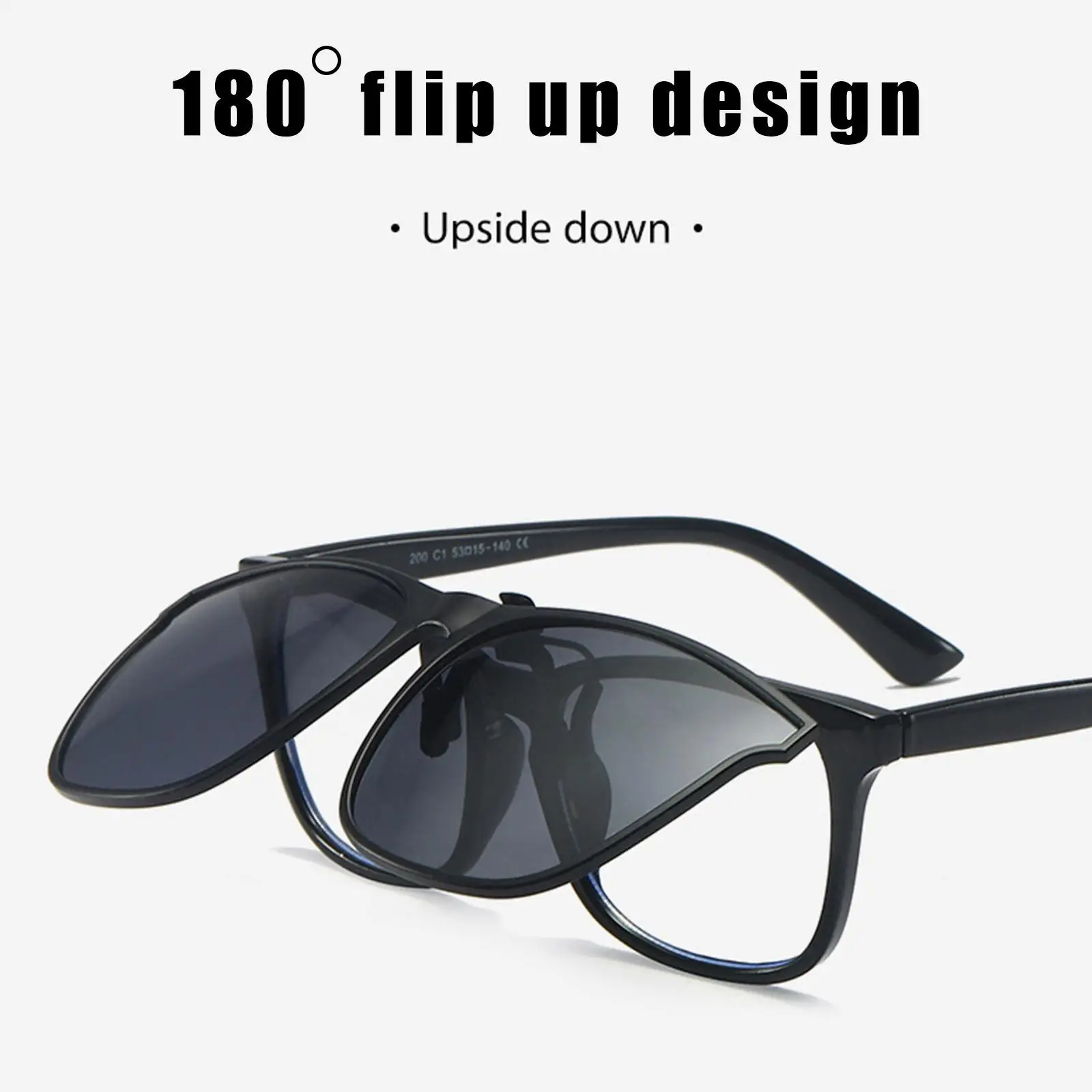 Nieuwe Gepolariseerde Flip-Up Zonnebril Clips Voor Bijziendheid Bril Retro Big Size Plein Tac Materiaal Bril Clip-On sunglass Clip