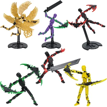 3D Printed Figures Lucky 13 Figure Toys Movable Joints Assemble Character Models DIY Toy for Children Gifts