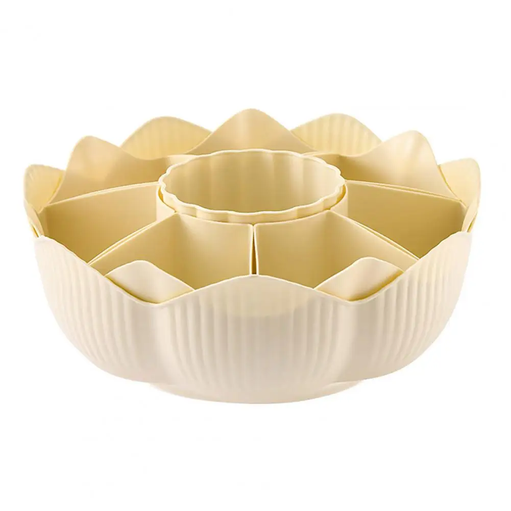 Serving Dishes Versatile 360 Degree Rotatable Serving Tray with 8 Dividers for Hot Pot Snacks Fruit Detachable Draining Food
