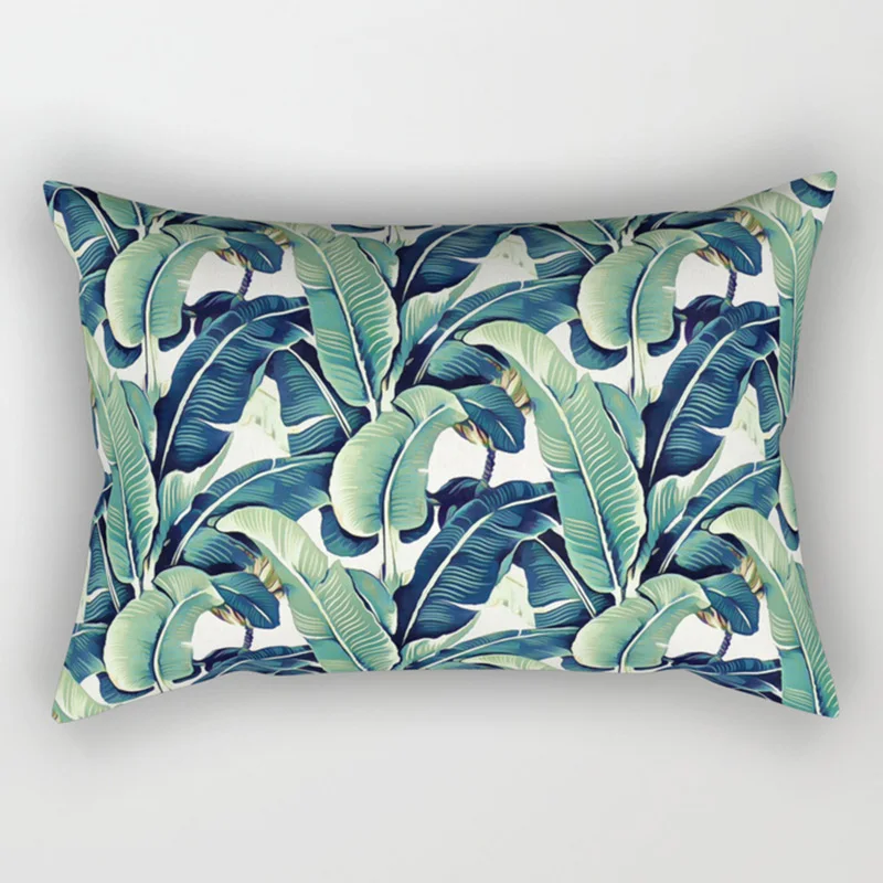 Red Maple Leaf Tropical Plants Flowers Leaves Pillow Covers High Quality Short Plush Velvet Rectangle  Pillow Cases Four Sizes 3