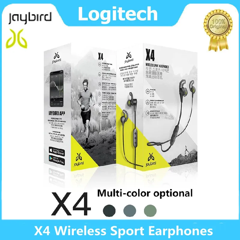 skotsk Ru Håbefuld Logitech Jaybird X4 Wireless Bluetooth Sport Earphones Neck Type IPX7  Waterproof Sweatproof 8 Hours Battery Life 100% Original