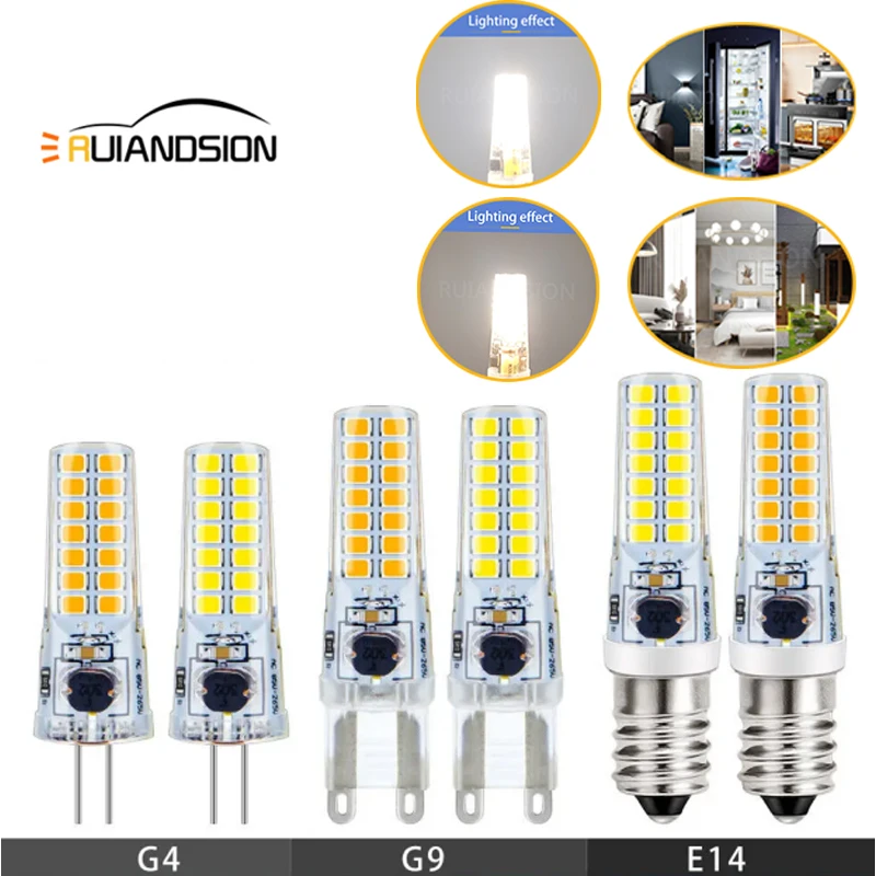 

Сменная галогенная лампа E14, G4, G9, 2835 ярких ламп, 85-265 В переменного тока, 5 Вт, Бытовая лампа для хрустальной люстры, кухни, кабинета, туалета