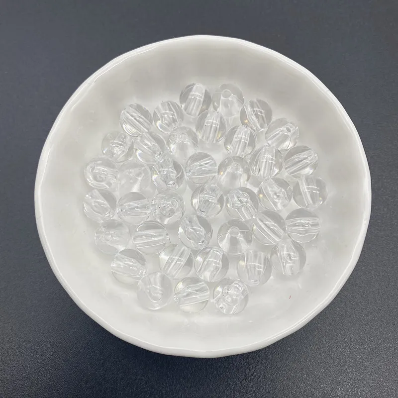수제 DIY 짠 팔찌 비즈 액세서리, 아크릴 투명 비즈, 루즈 비즈, 수제 목걸이 쥬얼리, 신제품, 6 mm -30mm
