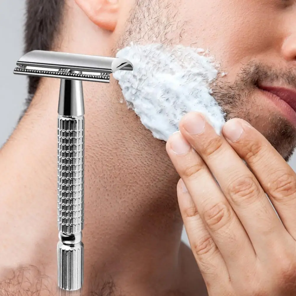 

Бритва для бороды, Классическая Нескользящая ручка, алюминиевый сплав, хороший захват, ручной триммер для бороды для мужчин