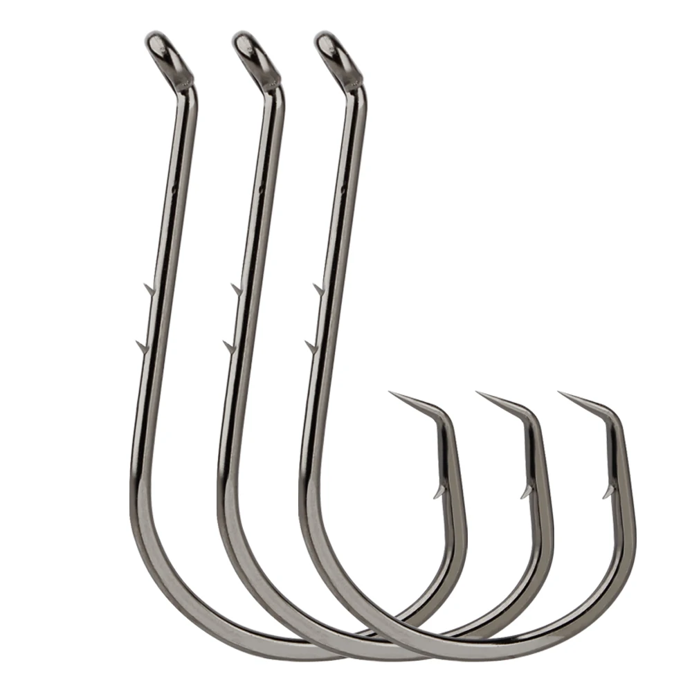 FISHKING25PcsHighCarbonSteelSeaFishingHooksSize1080Barbed