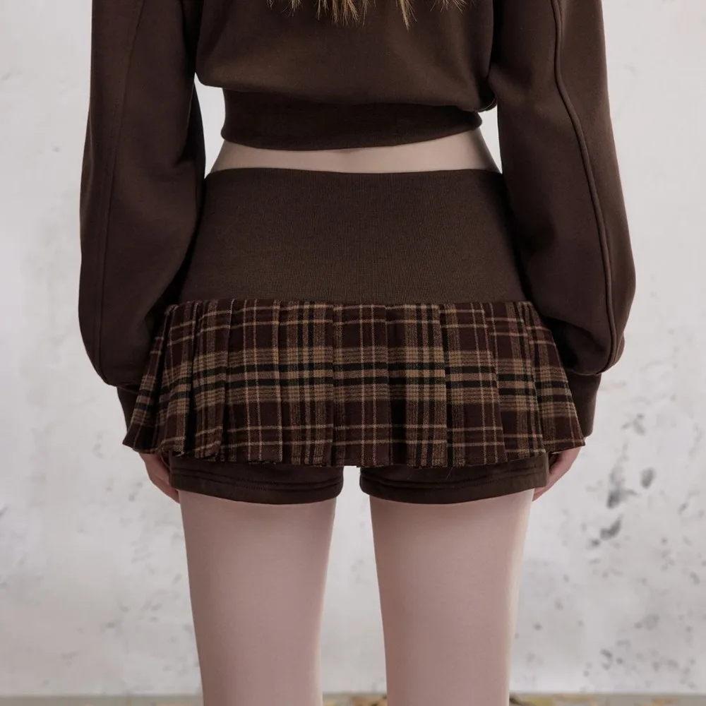 Women's Y2K Gothic Vintage Brown Mini Skirt