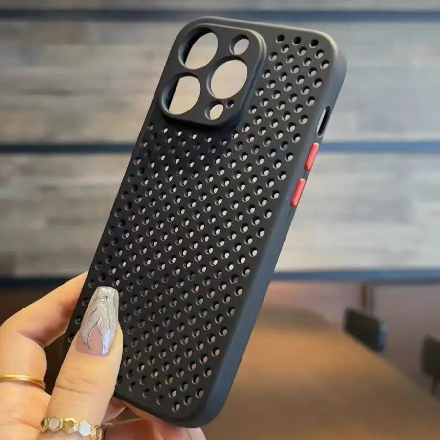 Summer Ventilated TPU Soft Shell Protective Phone Case - Mesh Breathable Design