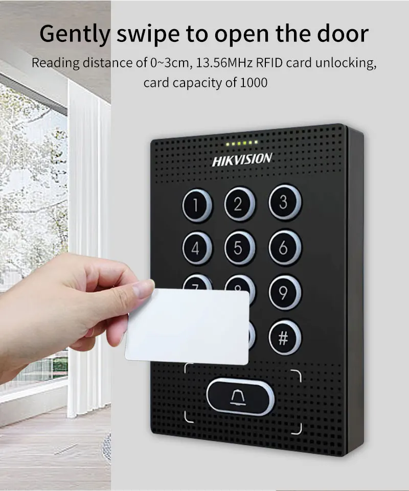 Hikvision Access Control NFC CPU Card 13.56Mhz 1000 user 12V DC Door Lock Opener