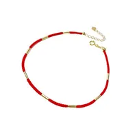 Bracelet à cordes rouges dorées 18 carats pour femmes, bijoux fins de luxe, haute qualité, tendance, Festival, haut 5