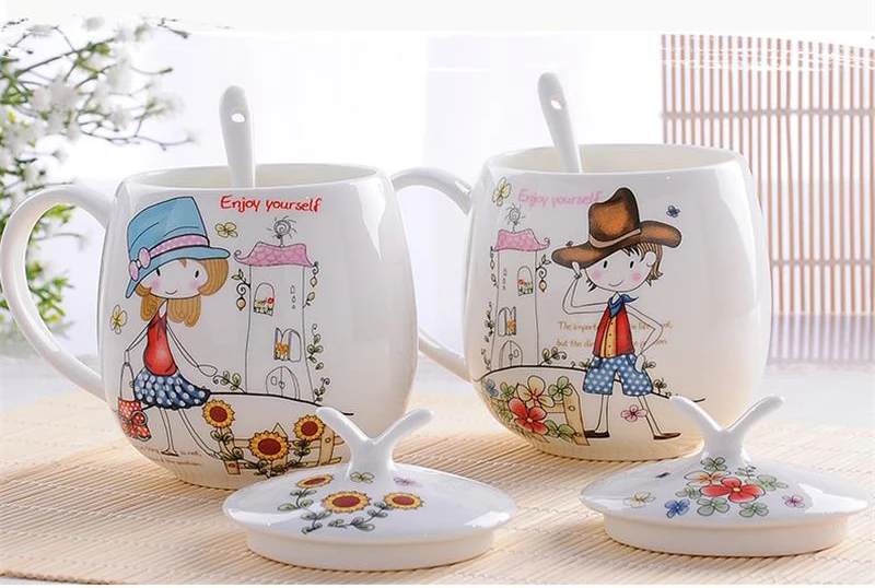 

410 мл, 2 шт./комплект, стакан из костяного фарфора, подарки для любителей кофе, свадебный подарок, чашка для завтрака и молока, стакан для чая, оригинальные кружки