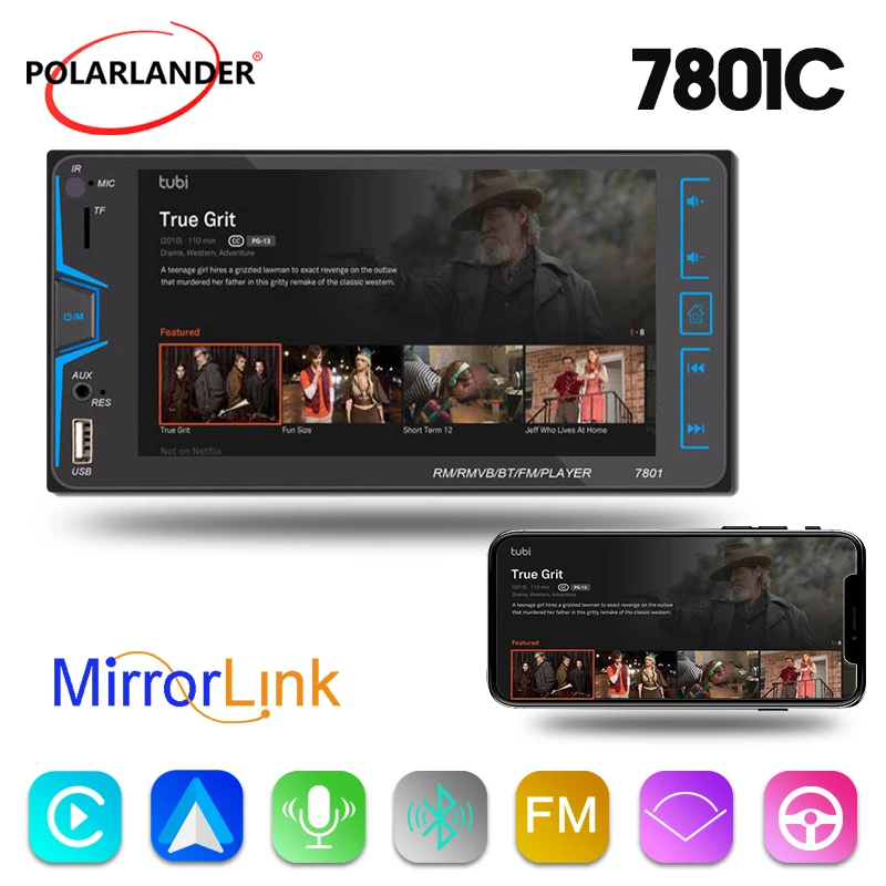 

Car Multimedia Player Mirror Link Bluetooth 2 DIN 7" Capacitive Touch Screen Rear Camera Carplay Android Auto for Toyota Corolla