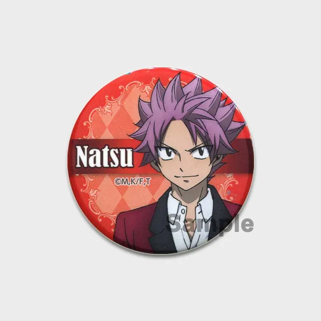 2023 New Arrival Fashion Anime FAIRY TAIL Natsu Gray Lucy Round Badge Pin  Handcraft Jewelry Brooch Pins - AliExpress