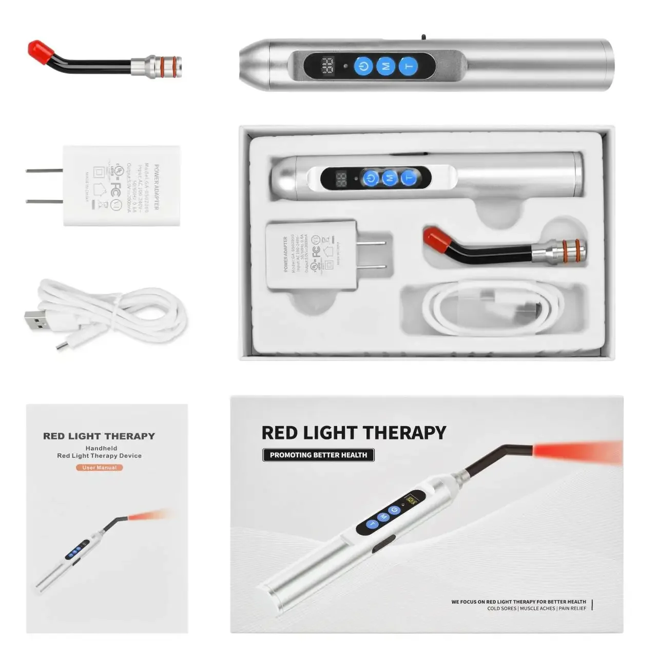 Red Light Therapy Wand Cold Sore Device Red Light Therapy 660nm 850nm Near Infrared LED Light Therapy Machine for Mouth Sores