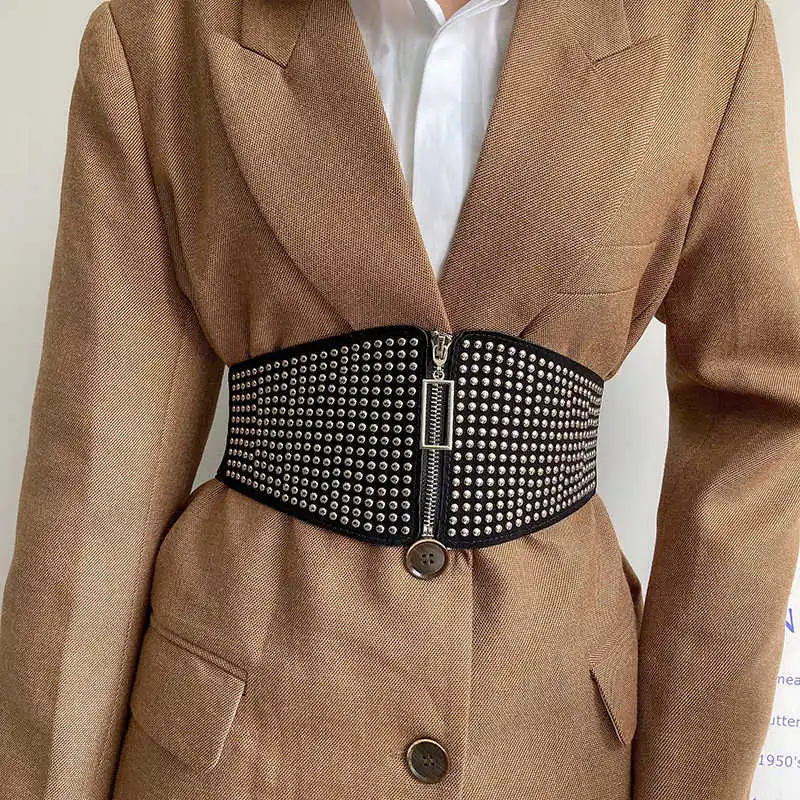 Women Waist belt versatile decorative design Korean version INS punk trend matching suit jacket wide