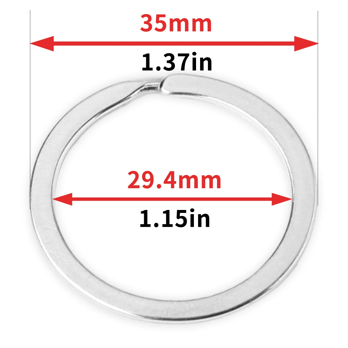 Assortment of Round Flat Line Split Rings for Keychain and Jewelry Crafting (Multiple Sizes, 20-100 Pieces)