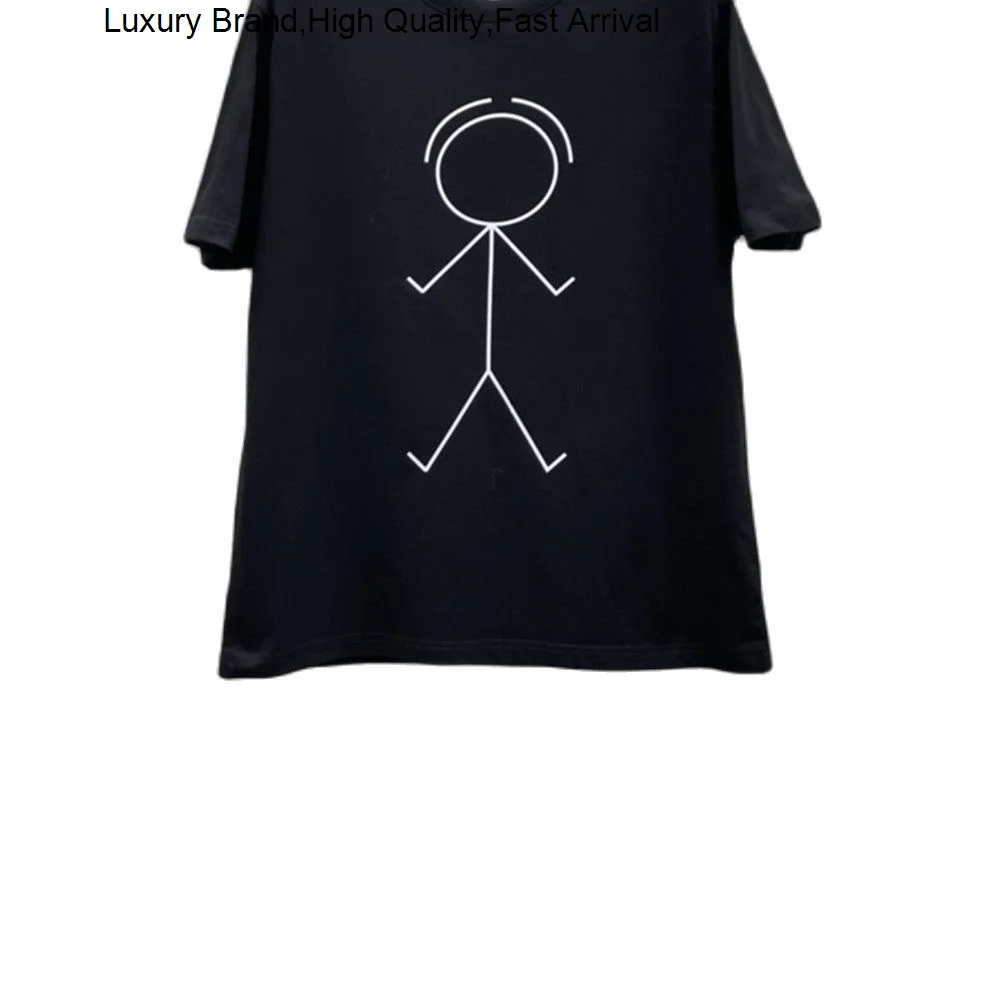 

Luxury Famous Brand Casual Short Sleeve Designer Large Stickman Print High Quality Personality Lovers Trend Top T-Shirt