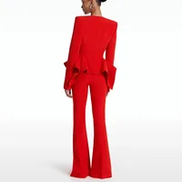 Paula V-neck Ruffles Flare Pant Set 2